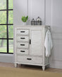 Furniture City Houma - Coaster - Franco 5-drawer Door Chest Distressed White - 205338
