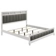 Furniture City Houma - Coaster - Barzini Wood Eastern King Panel Bed White - 205891KE