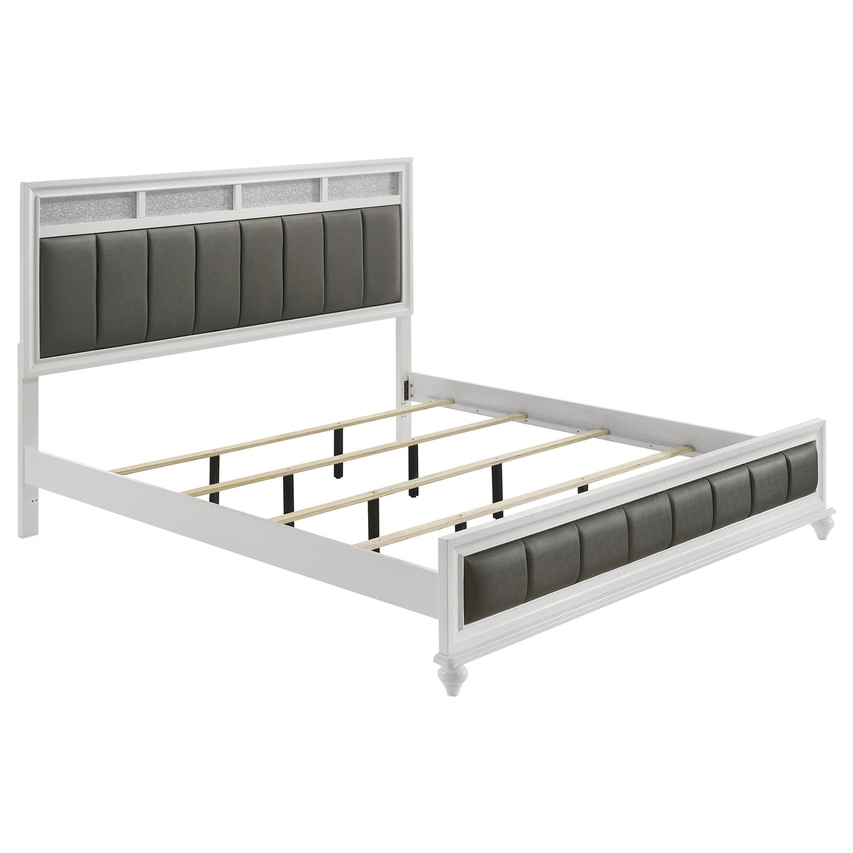 Furniture City Houma - Coaster - Barzini Wood Eastern King Panel Bed White - 205891KE
