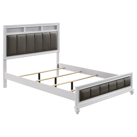 Furniture City Houma - Coaster - Barzini Wood Queen Panel Bed White - 205891Q