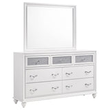 Furniture City Houma - Coaster - Barzini 7-drawer Dresser with Mirror White - 205893M