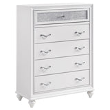 Furniture City Houma - Coaster - Barzini 5-drawer Bedroom Chest White - 205895