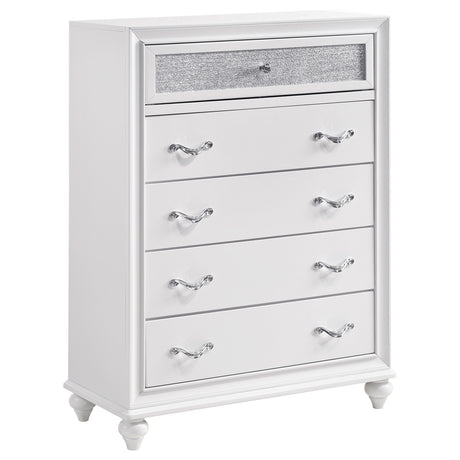 Furniture City Houma - Coaster - Barzini 5-drawer Bedroom Chest White - 205895