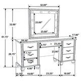 Barzini 7-drawer Vanity Set with Lighting White