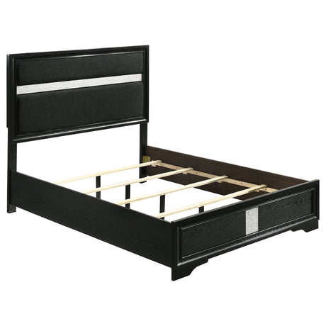 Furniture City Houma - Coaster - Miranda 54-inch Upholstered Full Panel Bed Black - 206360F