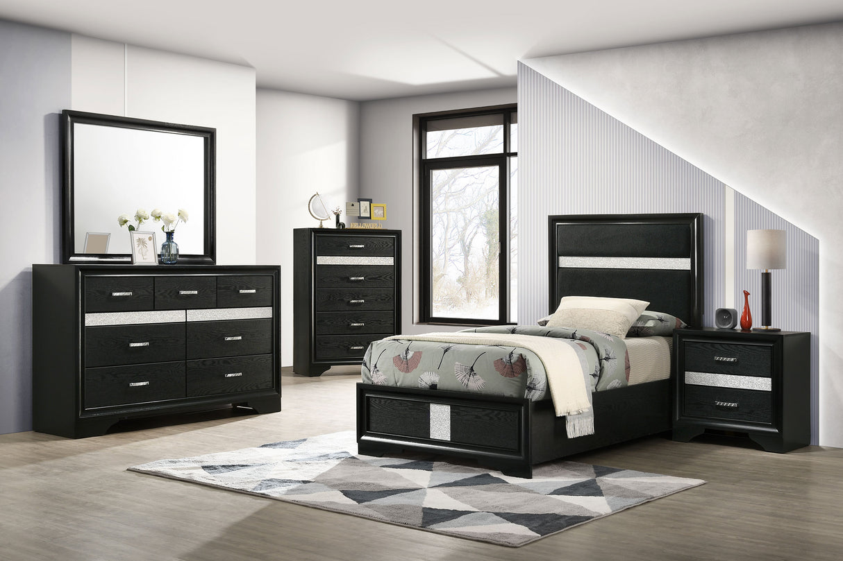 Furniture City Houma - Coaster - Miranda 5-piece Twin Bedroom Set Black - 206360T-S5