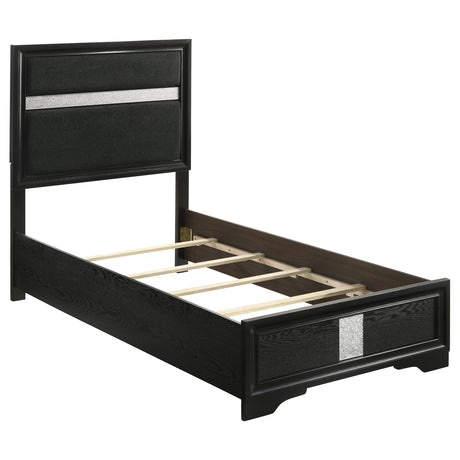Furniture City Houma - Coaster - Miranda 54-inch Upholstered Twin Panel Bed Black - 206360T