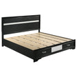 Furniture City Houma - Coaster - Miranda 51-inch Wood Eastern King Storage Panel Bed Black - 206361KE