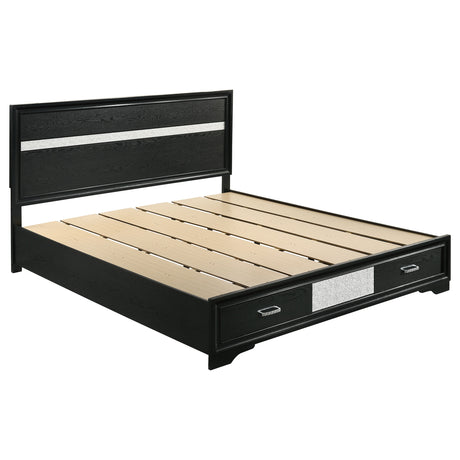 Furniture City Houma - Coaster - Miranda 51-inch Wood California King Storage Panel Bed Black - 206361KW