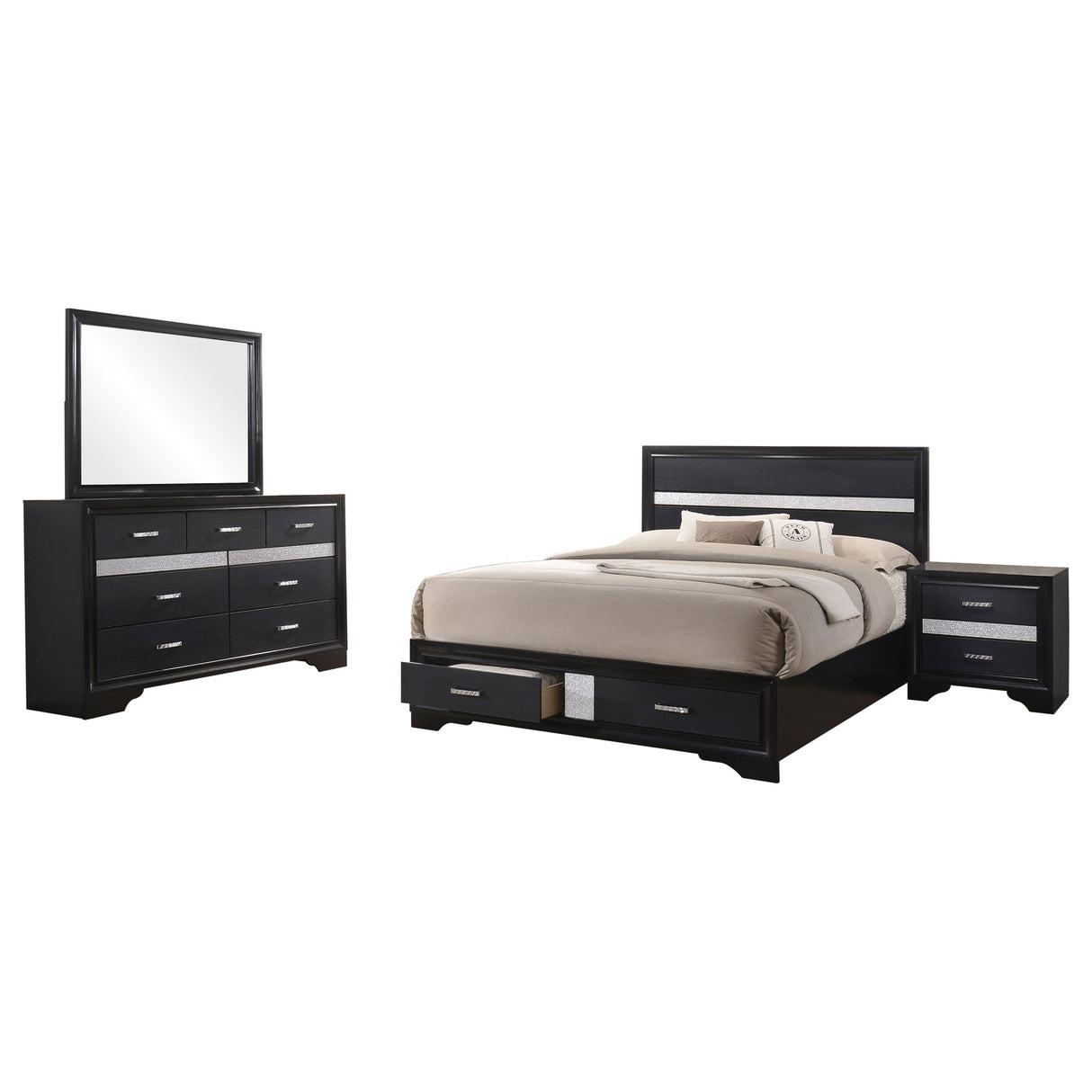 Miranda 4-piece Queen Bedroom Set Black