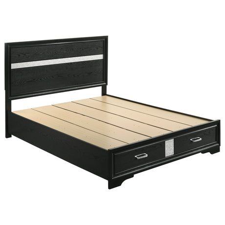 Furniture City Houma - Coaster - Miranda 51-inch Wood Queen Storage Panel Bed Black - 206361Q