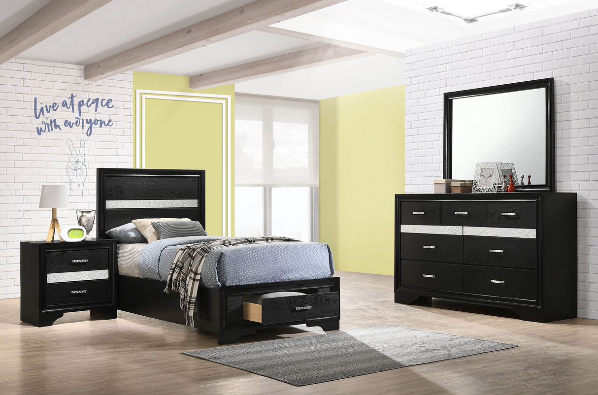 Furniture City Houma - Coaster - Miranda 4-piece Twin Bedroom Set Black - 206361T-S4