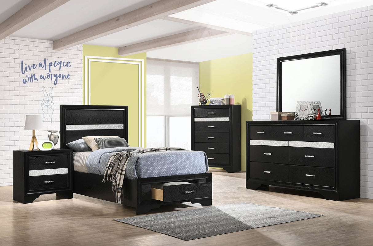 Furniture City Houma - Coaster - Miranda 5-piece Twin Bedroom Set Black - 206361T-S5