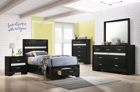 Furniture City Houma - Coaster - Miranda 5-piece Twin Bedroom Set Black - 206361T-S5