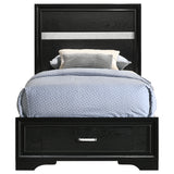 Miranda 51-inch Wood Twin Storage Panel Bed Black