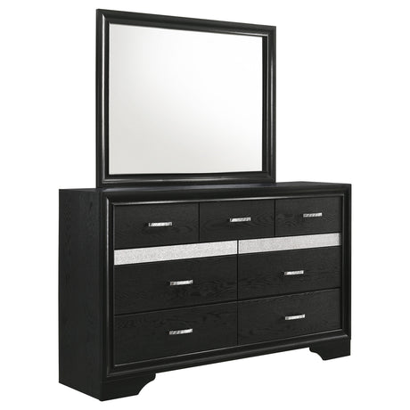 Furniture City Houma - Coaster - Miranda 7-drawer Dresser with Mirror Black - 206363M