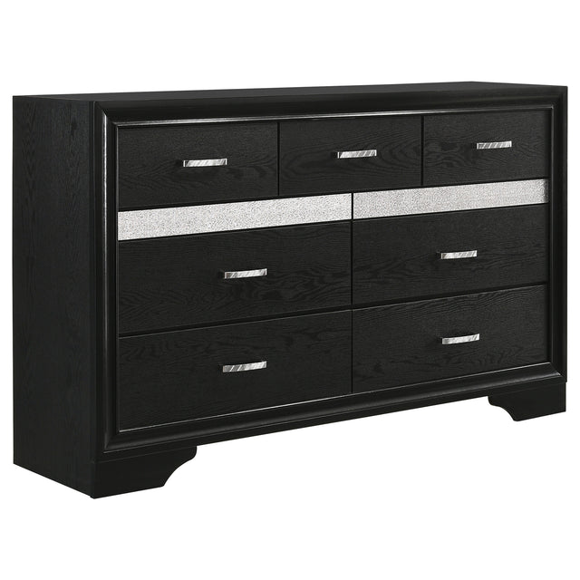 Furniture City Houma - Coaster - Miranda 7-drawer Dresser Black - 206363