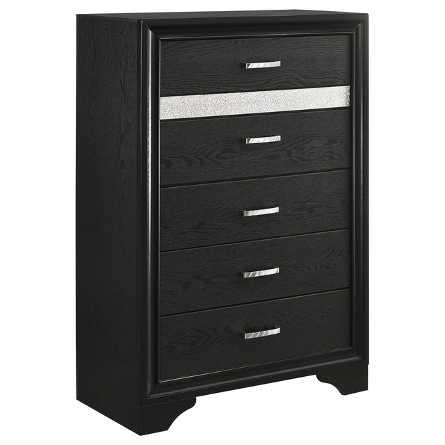 Furniture City Houma - Coaster - Miranda 5-drawer Bedroom Chest Black - 206365