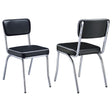 Furniture City Houma - Coaster - Retro Upholstered Dining Side Chair Black (Set of 2) - 2066