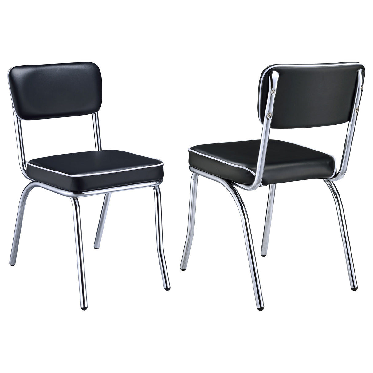 Furniture City Houma - Coaster - Retro Upholstered Dining Side Chair Black (Set of 2) - 2066