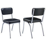 Furniture City Houma - Coaster - Retro Upholstered Dining Side Chair Black (Set of 2) - 2066