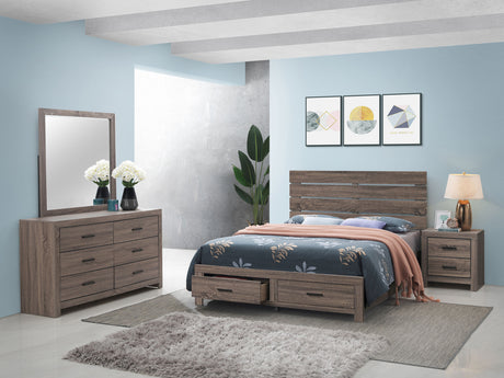 Furniture City Houma - Coaster - Brantford 4-piece Eastern King Bedroom Set Barrel Oak - 207040KE-S4