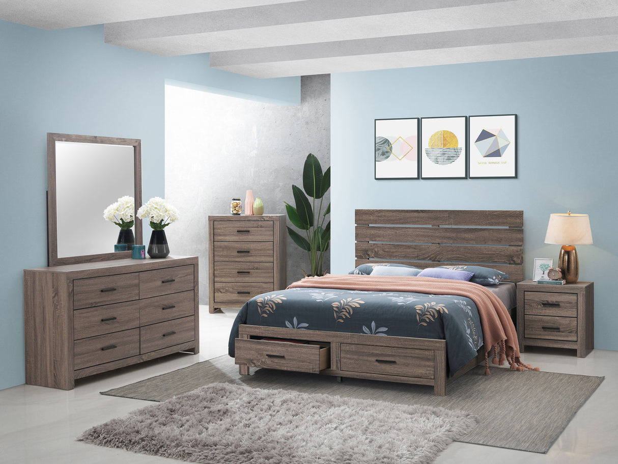 Furniture City Houma - Coaster - Brantford 5-piece Eastern King Bedroom Set Barrel Oak - 207040KE-S5