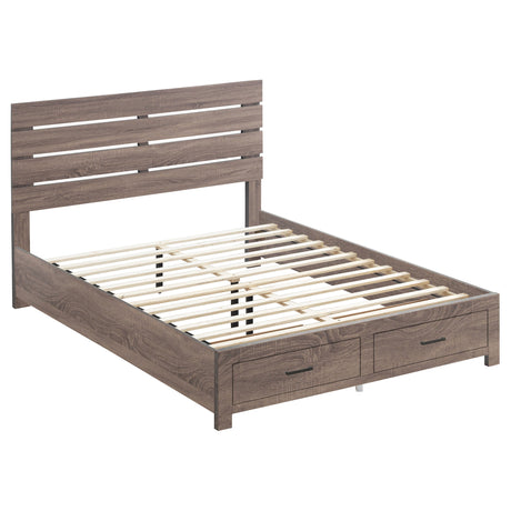 Furniture City Houma - Coaster - Brantford Wood Queen Storage Panel Bed Barrel Oak - 207040Q