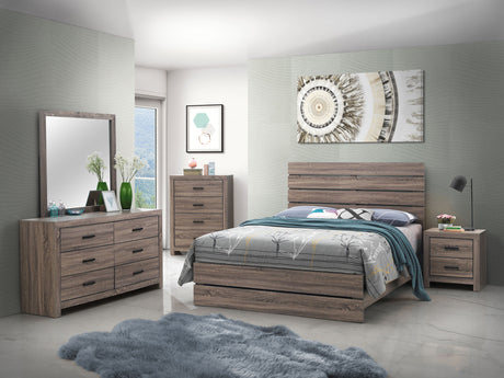 Furniture City Houma - Coaster - Brantford 5-piece Eastern King Bedroom Set Barrel Oak - 207041KE-S5