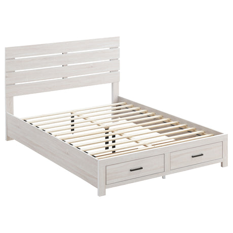 Furniture City Houma - Coaster - Brantford Wood Queen Storage Panel Bed Coastal White - 207050Q
