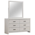 Furniture City Houma - Coaster - Brantford 6-drawer Dresser with Mirror Coastal White - 207053M