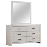 Furniture City Houma - Coaster - Brantford 6-drawer Dresser with Mirror Coastal White - 207053M