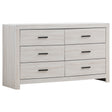 Furniture City Houma - Coaster - Brantford 6-drawer Dresser Coastal White - 207053