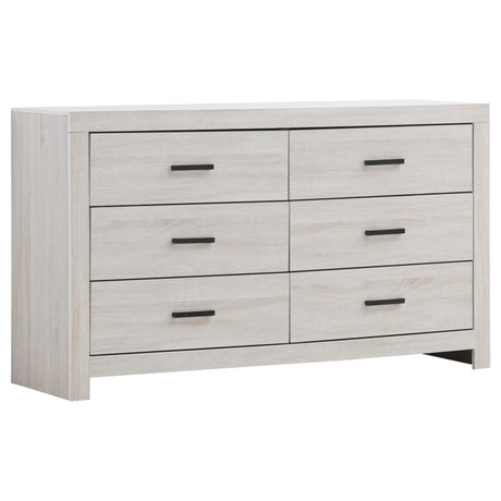 Furniture City Houma - Coaster - Brantford 6-drawer Dresser Coastal White - 207053