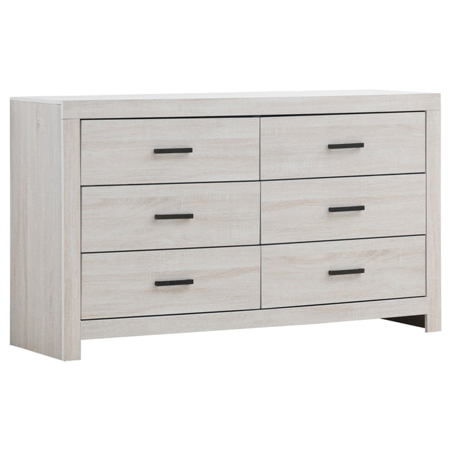 Furniture City Houma - Coaster - Brantford 6-drawer Dresser Coastal White - 207053