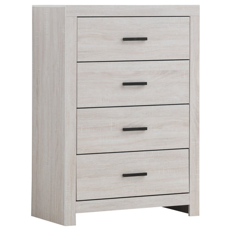 Furniture City Houma - Coaster - Brantford 4-drawer Bedroom Chest Coastal White - 207055