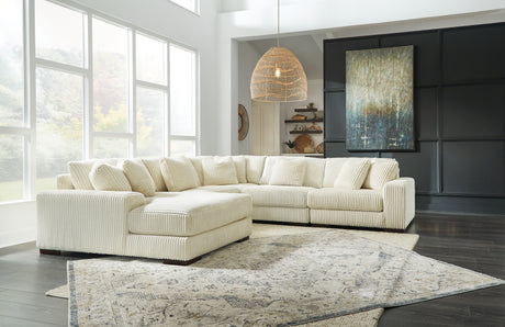 Furniture City Houma - Ashley Furniture - Lindyn 5-Piece Sectional with Chaise - RAF 5-Piece Sectional with Chaise / Fog - 21105S7
