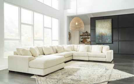 Furniture City Houma - Ashley Furniture - Lindyn 6-Piece Sectional with Chaise - RAF 6-Piece Sectional with Chaise / Fog - 21105S8