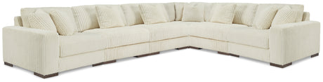 Furniture City Houma - Ashley Furniture - Lindyn 6-Piece Sectional - RAF 6-Piece Sectional / Ivory - 21104S20
