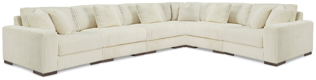 Furniture City Houma - Ashley Furniture - Lindyn 6-Piece Sectional - RAF 6-Piece Sectional / Ivory - 21104S20