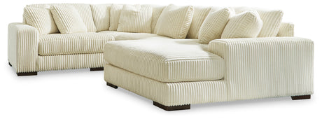 Furniture City Houma - Ashley Furniture - Lindyn 4-Piece Sectional with Chaise - RAF 4-Piece Sectional with Chaise / Fog - 21105S17