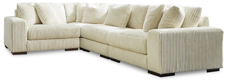 Furniture City Houma - Ashley Furniture - Lindyn 4-Piece Sectional - RAF 4-Piece Sectional / Ivory - 21104S8