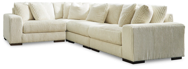 Furniture City Houma - Ashley Furniture - Lindyn 4-Piece Sectional - RAF 4-Piece Sectional / Ivory - 21104S8