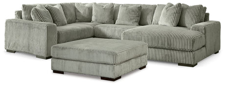 Lindyn 4-Piece Sectional with Chaise and Oversized Accent Ottoman