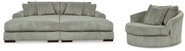 Furniture City Houma - Ashley Furniture - Lindyn Super Chaise with Oversized Swivel Chair - Super Chaise with Oversized Swivel Chair - 21105U5