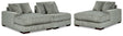 Furniture City Houma - Ashley Furniture - Lindyn 3-Piece Sectional with Double Chaise - RAF 3-Piece Sectional with Double Chaise / Fog - 21105S18