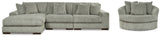 Furniture City Houma - Ashley Furniture - Lindyn 3-Piece Sectional and Oversized Swivel Accent Chair - 3-Piece Sectional and Oversized Swivel Accent Chair - 21105U6