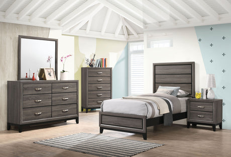 Furniture City Houma - Coaster - Watson 5-piece Twin Bedroom Set Grey Oak - 212421T-S5