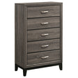 Furniture City Houma - Coaster - Watson 5-drawer Bedroom Chest Grey Oak - 212425