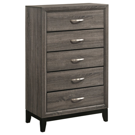 Furniture City Houma - Coaster - Watson 5-drawer Bedroom Chest Grey Oak - 212425